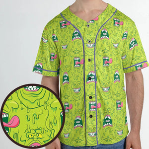 Funny Face Expression Slimer Ghostbusters Unisex Baseball Jersey