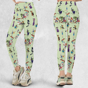 70s Witches Cartoon Characters Legging