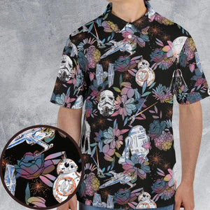 Floral Wars Dark Side Star Wars Pattern AOP Men/Women Polo Shirt