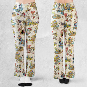 Alice In Wonderland Pattern Flare Leggings