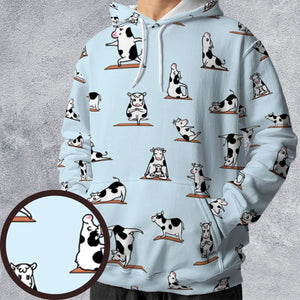 Moo Yoga Pattern All-over Print Hoodie