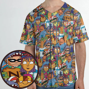 Rocket Power Characters Unisex Baseball Jersey