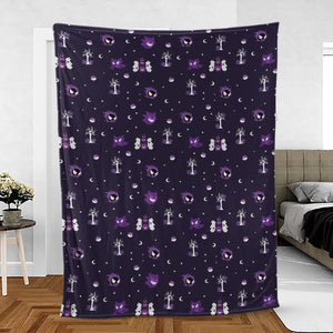 Gengar Pokemon Pattern Fleece Blanket