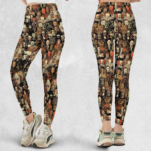 Horror Movie Characters Halloween Pattern Legging