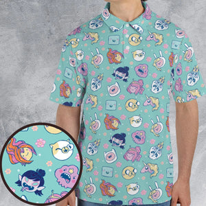 Adventure Time Floral Pattern AOP Men/Women Polo Shirt