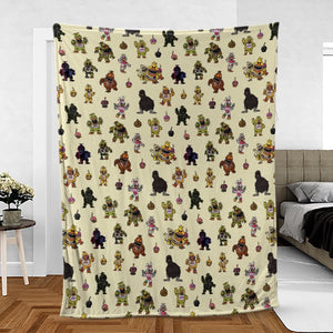 Chica Chicken Five Nights at Freddy's Pattern Fleece Blanket