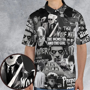 Universal Monsters Pattern AOP Men/Women Polo Shirt