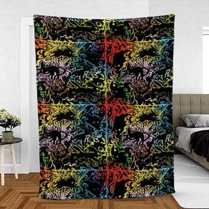 Eevee Pokemon Black Fleece Blanket