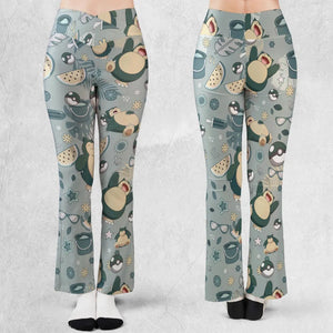 Summer Relax Snorlax Pokemon Flare Leggings