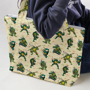TMNT Characters Weapon Pattern Large Tote Bag