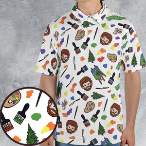 Joy Of Painting Bob Ross AOP Men/Women Polo Shirt