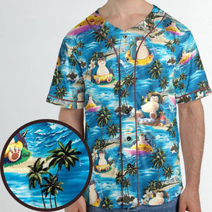 Snorlax Surfing Summer Vibes Unisex Baseball Jersey