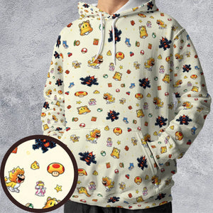 Super Mario Characters Pattern All-over Print Hoodie