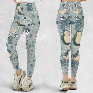 Summer Relax Snorlax Pokemon Legging