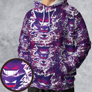 Ghostly Evolution Ghastly Haunter Gengar Pokemon Hawaiian All-over Print Hoodie