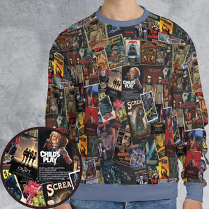 Vintage Horror Pattern All-over Print Sweatshirt