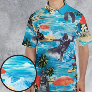 Darth Vader Surfing AOP Men/Women Polo Shirt