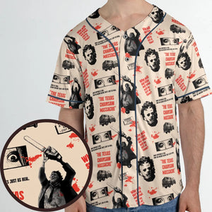Leatherface The Texas Chainsaw Massacre Horror Pattern Unisex Baseball Jersey