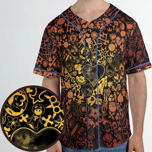 Red Key Heart Kingdom Hearts Unisex Baseball Jersey