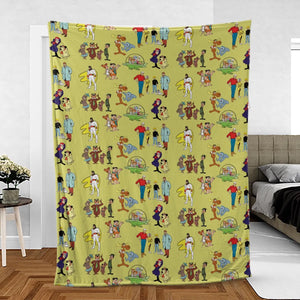 60s Cartoon Characters Fleece Blanket