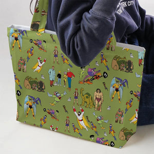 60s Vintage Characters Large Tote Bag