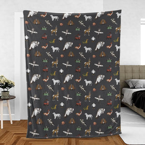 Menagerie Appa Sky Bison Momo Naga Pabu Avartar The Last Airbender Fleece Blanket