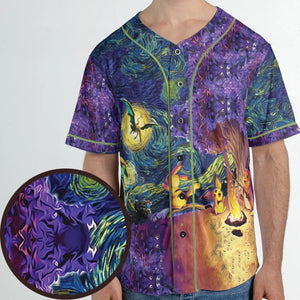 Pokemon Starry Night Campfire Unisex Baseball Jersey