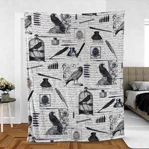 Nevermore The Raven Edgar Allan Poe Fleece Blanket