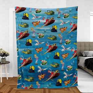 Chasing The Rescuers Characters Fleece Blanket