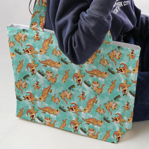 Bearded Dragon Pattern Large Tote Bag