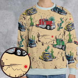 Peterbilt Semi Truck Pattern All-over Print Sweatshirt