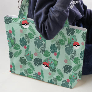 Bulbasaur Pokemon Pattern Large Tote Bag