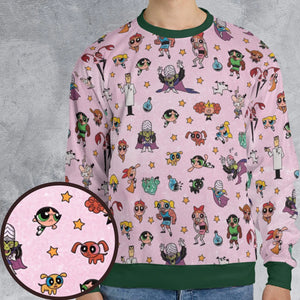 Power Puff Girls Characters Pattern All-over Print Sweatshirt