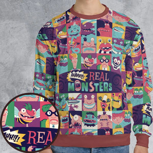 Aaahh!!! Real Monsters Characters Pattern All-over Print Sweatshirt
