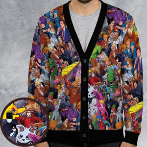 All-Genre Cartoon Mashup Cardigan