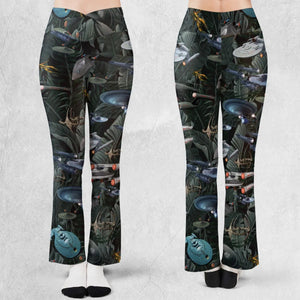 Star Trek Spaceship Pattern Flare Leggings