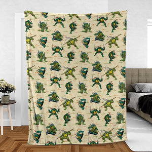 TMNT Characters Weapon Pattern Fleece Blanket