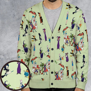 70s Witches Cartoon Characters Cardigan