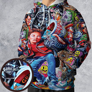 Back To The 80s Pop Culture 80s Movies Characters All-over Print Hoodie