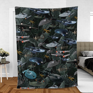 Star Trek Spaceship Pattern Fleece Blanket