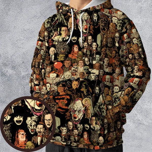 Horror Movie Characters Halloween Pattern All-over Print Hoodie