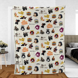 Pulp Fiction Pattern Fleece Blanket