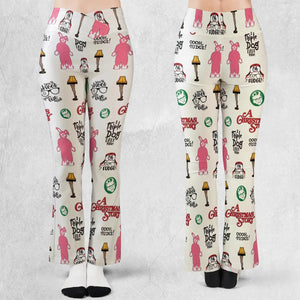 A Christmas Story Pattern Flare Leggings