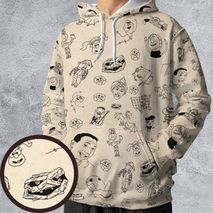 Pee-Wee's Playhouse Characters All-over Print Hoodie