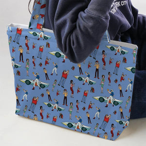 Speed Racer Characters Pattern Large Tote Bag