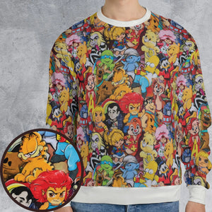 Old Cartoon Characters All-over Print Sweatshirt