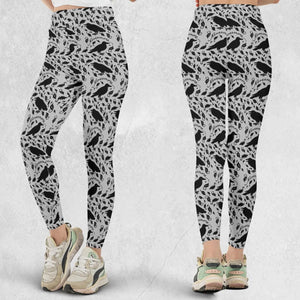 Nevermore The Raven Edgar Allan Poe Pattern Legging