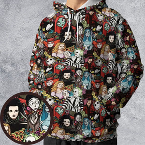 Tim Burton Characters Halloween All-over Print Hoodie
