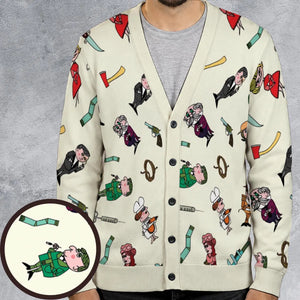 Clue Board Game Characters Cardigan