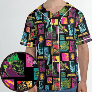 Monster Pop Movies Halloween Unisex Baseball Jersey